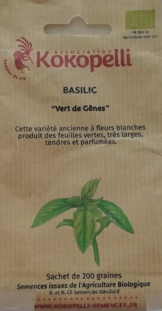 Graines de Basilic "Vert de Gênes", Kokopelli